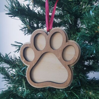Boule de Noël patte de chien 3D