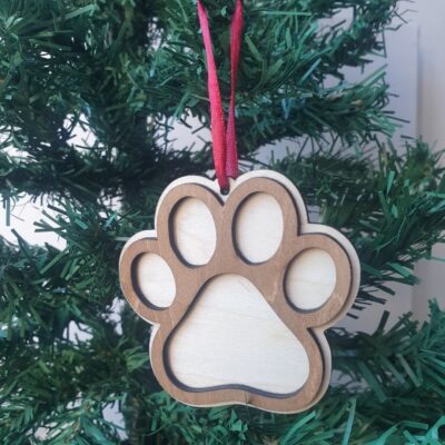 Boule de Noël patte de chien 3D