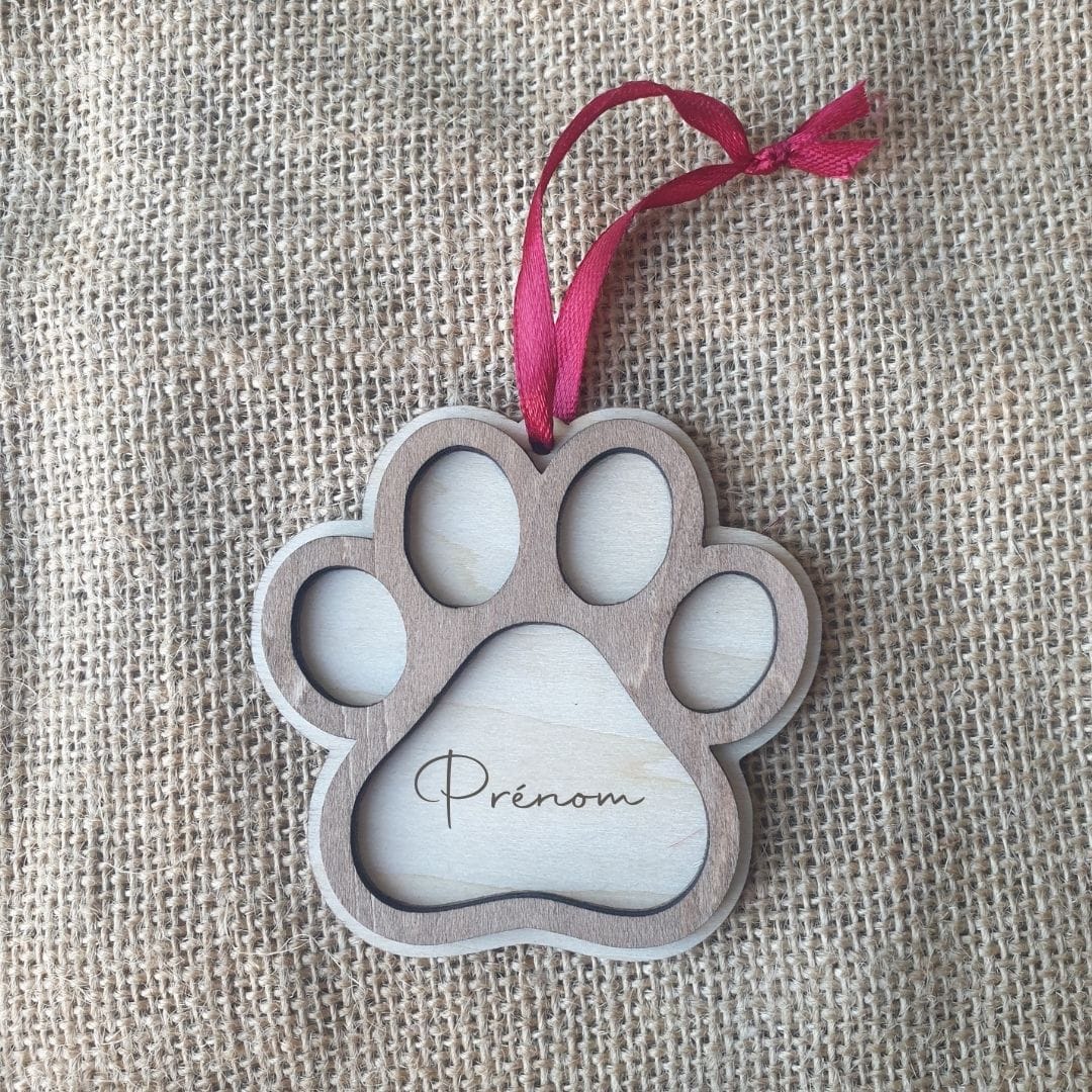 Boule de Noël patte de chien 3D