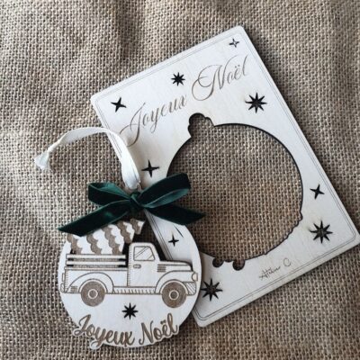 Carte de vœux + boule de noël Sapin