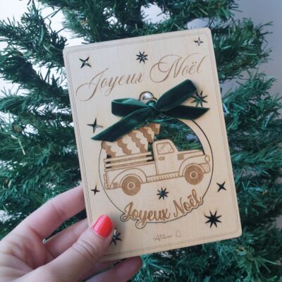 Carte de vœux + boule de noël Sapin