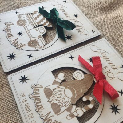 Carte de vœux + boule de noël Sapin
