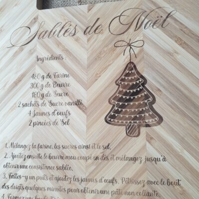 Planche à découper Recette Sablés de Noël