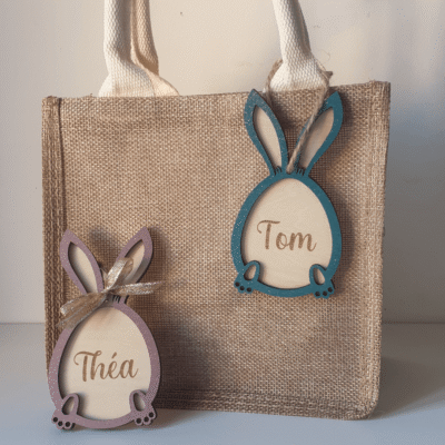 Sac de Pâques avec son petit lapin personnalisé