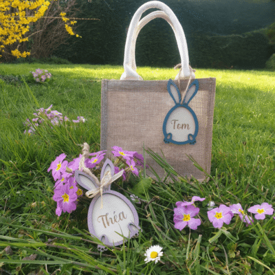 Sac de Pâques avec son petit lapin personnalisé