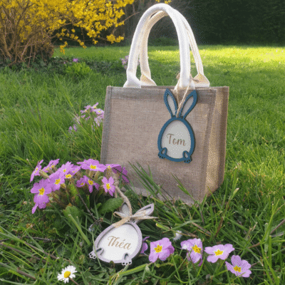 Sac de Pâques avec son petit lapin personnalisé