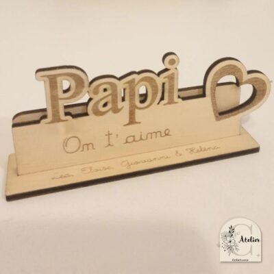 Cadre photo Papi Je t'aime - personnalisable