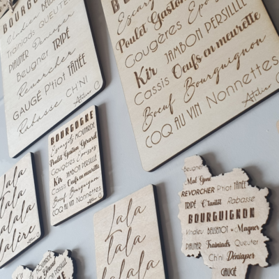 Aimants Bourguignons personnalisés – Expressions et spécialités gravées